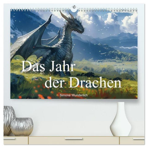 Das Jahr der Drachen (hochwertiger Premium Wandkalender 2026 DIN A2 quer), Kunstdruck in Hochglanz