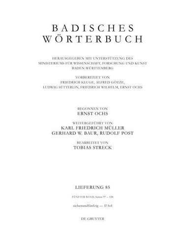 Badisches Wörterbuch. Band V/Lieferung 85