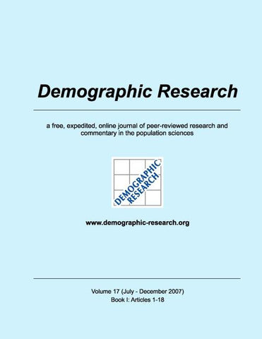 Demographic Research, Volume 17: Book I