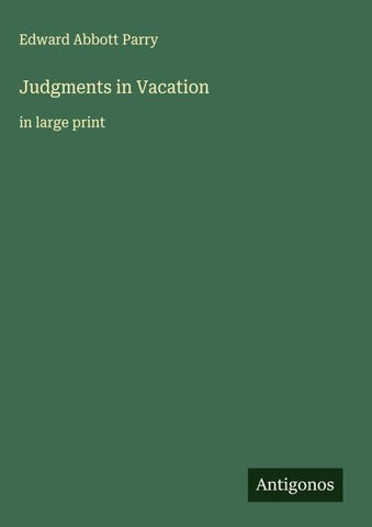 Judgments in Vacation