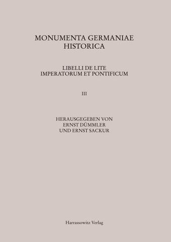 Libelli de lite imperatorum et pontificum saec. XI. et XII. conscripti