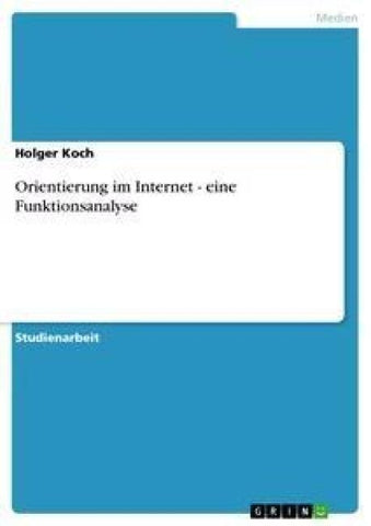 Orientierung im Internet - eine Funktionsanalyse