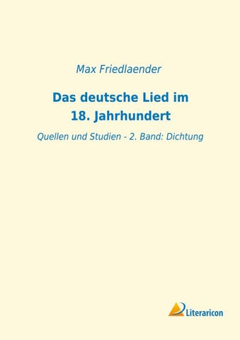 Das deutsche Lied im 18. Jahrhundert