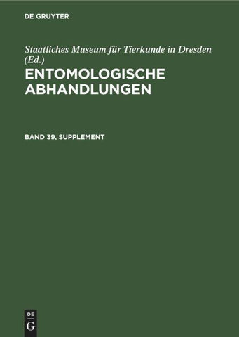 Entomologische Abhandlungen. Band 39, Supplement