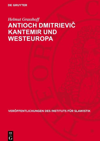 Antioch Dmitrievič Kantemir und Westeuropa