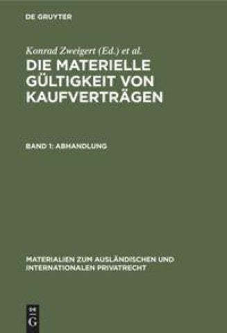 Die materielle Gültigkeit von Kaufverträgen / Abhandlung