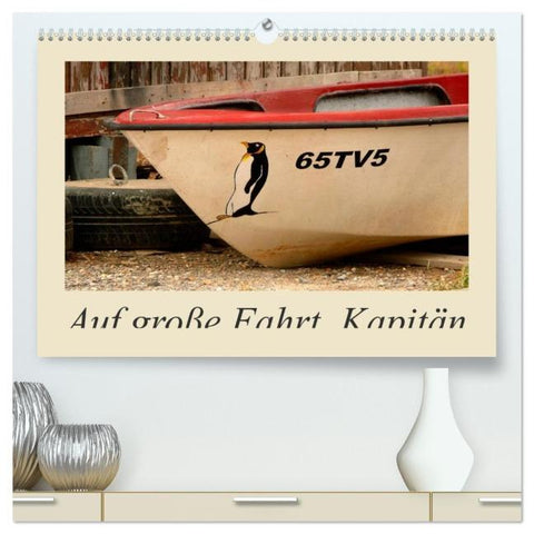Auf große Fahrt, Kapitän (hochwertiger Premium Wandkalender 2026 DIN A2 quer), Kunstdruck in Hochglanz