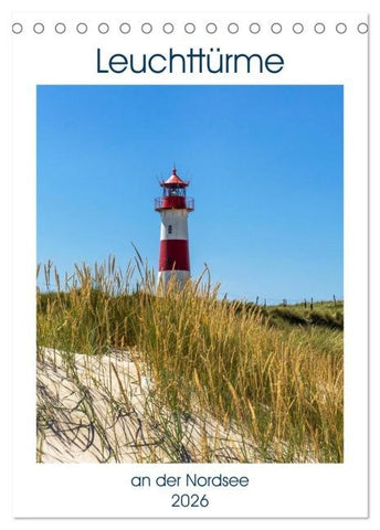 Leuchttürme an der Nordsee (Tischkalender 2026 DIN A5 hoch), CALVENDO Monatskalender