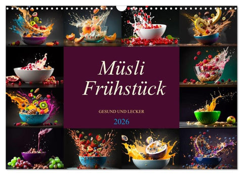 Müsli Frühstück (Wandkalender 2026 DIN A3 quer), CALVENDO Monatskalender