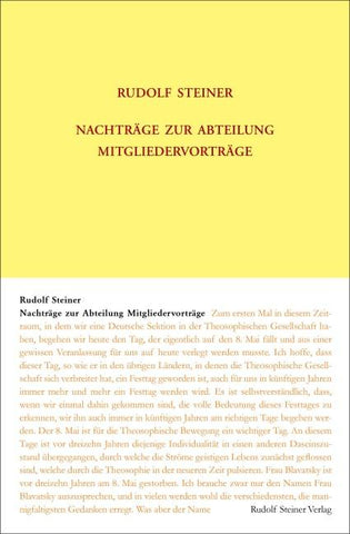 Nachträge zur Abteilung Mitgliedervorträge