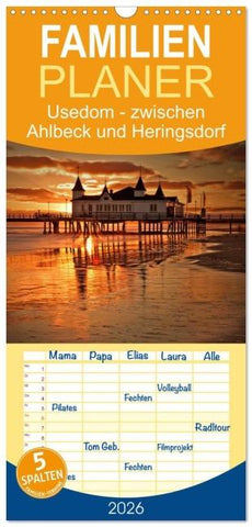 Familienplaner 2026 - Usedom 2026 Rendezvous zwischen Ahlbeck und Heringsdorf mit 5 Spalten (Wandkalender, 21 x 45 cm) CALVENDO