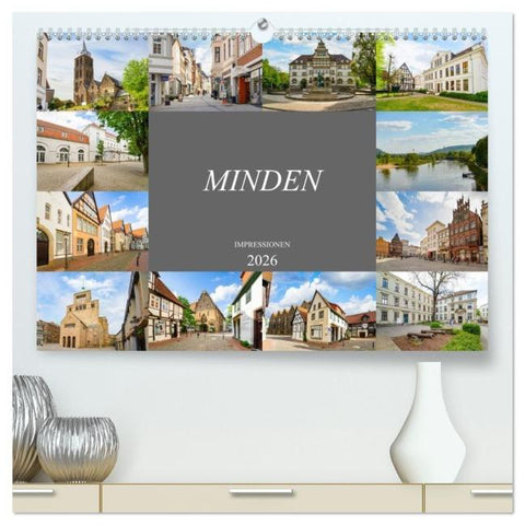 Minden Impressionen (hochwertiger Premium Wandkalender 2026 DIN A2 quer), Kunstdruck in Hochglanz