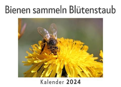 Bienen sammeln Blütenstaub (Wandkalender 2024, Kalender DIN A4 quer, Monatskalender im Querformat mit Kalendarium, Das perfekte Geschenk)