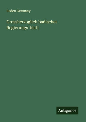 Grossherzoglich badisches Regierungs-blatt