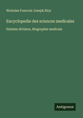 Encyclopedie des sciences medicales