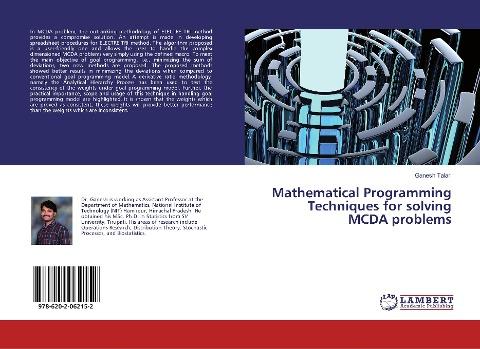 Mathematical Programming Techniques for solving MCDA problems