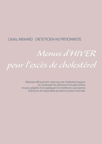 Menus d'hiver pour l'excès de cholestérol