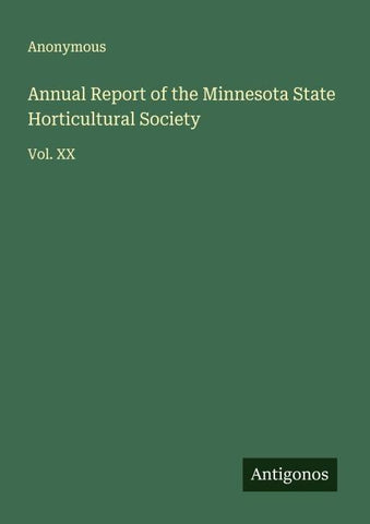 Annual Report of the Minnesota State Horticultural Society