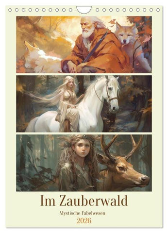 Im Zauberwald. Mystische Fabelwesen (Wandkalender 2026 DIN A4 hoch), CALVENDO Monatskalender