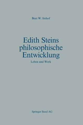 Edith Steins philosophische Entwicklung