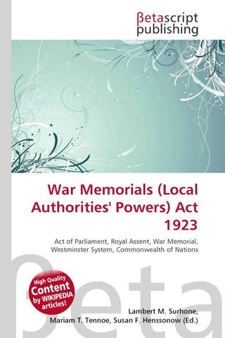 War Memorials (Local Authorities' Powers) Act 1923