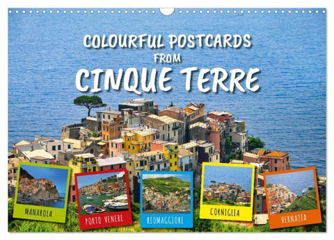 Colourful Postcards from Cinque Terre (Wall Calendar 2026 DIN A3 landscape), CALVENDO 12 Month Wall Calendar