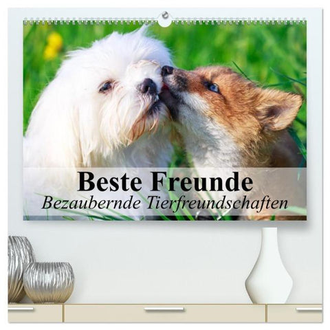 Beste Freunde - Bezaubernde Tierfreundschaften (hochwertiger Premium Wandkalender 2026 DIN A2 quer), Kunstdruck in Hochglanz
