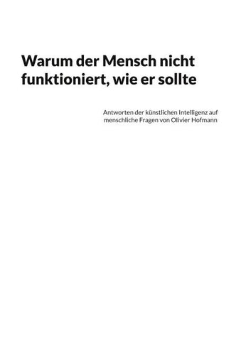 Warum der Mensch nicht funktioniert, wie er sollte