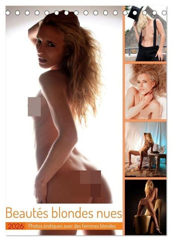 Beautés blondes nues (Calendrier de bureau 2026 DIN A5 horizontal), CALVENDO calendrier mensuel