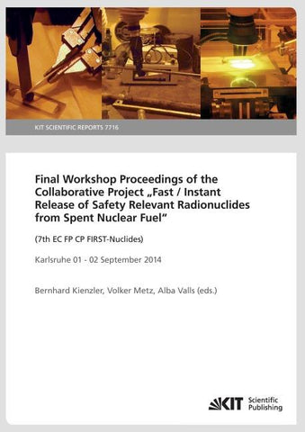 Final Workshop Proceedings of the Collaborative Project "Fast / Instant Release of Safety Relevant Radionuclides from Spent Nuclear Fuel" (7th EC FP CP FIRST-Nuclides), Karlsruhe 01 - 02 September 2014