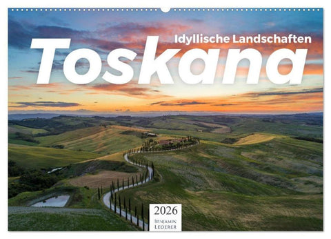 Toskana - idyllische Landschaft (Wandkalender 2026 DIN A2 quer), CALVENDO Monatskalender