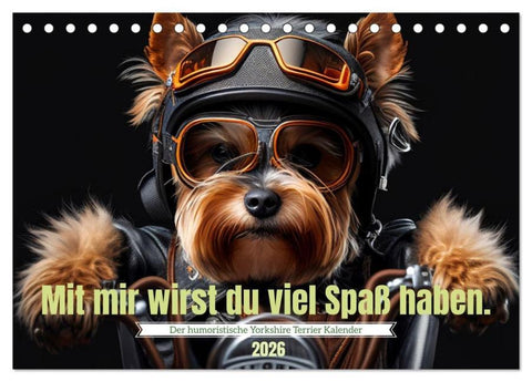 Der humoristische Yorkshire Terrier Kalender (Tischkalender 2026 DIN A5 quer), CALVENDO Monatskalender