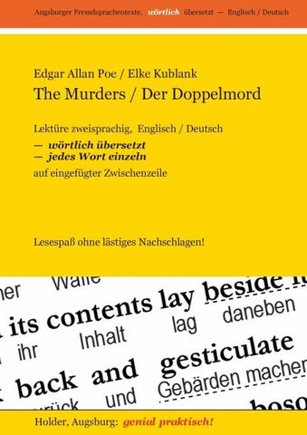 The Murders/Der Doppelmord -- Lektüre zweisprachig, Englisch/Deutsch