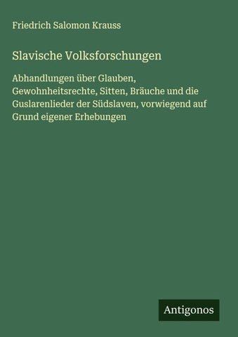 Slavische Volksforschungen