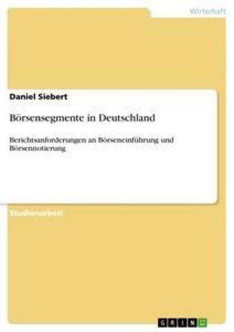 Börsensegmente in Deutschland