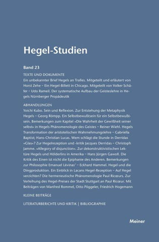 Hegel-Studien Band 23