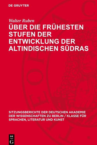 Über die frühesten Stufen der Entwicklung der altindischen Sūdras
