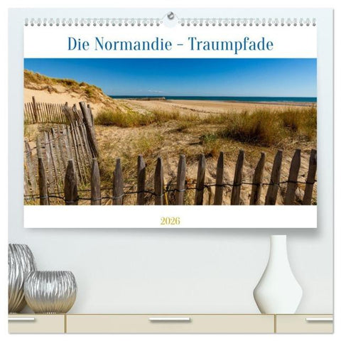 Die Normandie - Traumpfade (hochwertiger Premium Wandkalender 2026 DIN A2 quer), Kunstdruck in Hochglanz