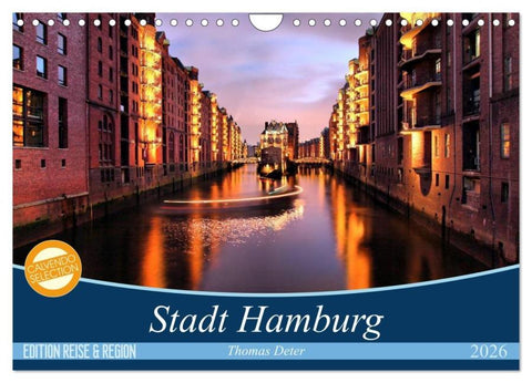 Stadt Hamburg (Wandkalender 2026 DIN A4 quer), CALVENDO Monatskalender
