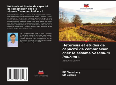 Hétérosis et études de capacité de combinaison chez le sésame Sesamum indicum L