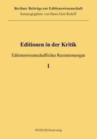 Editionen in der Kritik 1