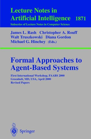 Formal Approaches to Agent-Based Systems