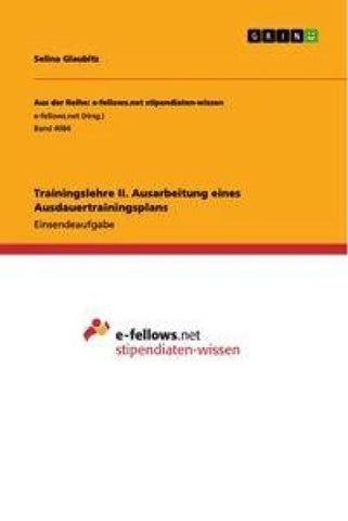 Trainingslehre II. Ausarbeitung eines Ausdauertrainingsplans