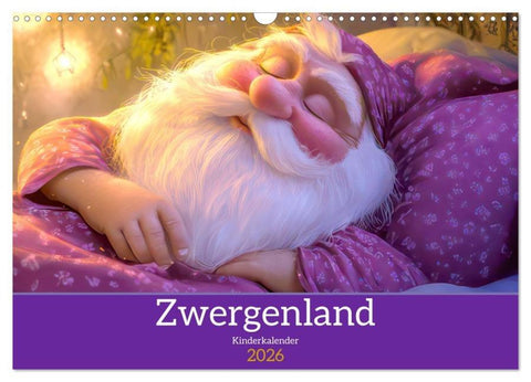 Zwergenland - Kinderkalender (Wandkalender 2026 DIN A3 quer), CALVENDO Monatskalender