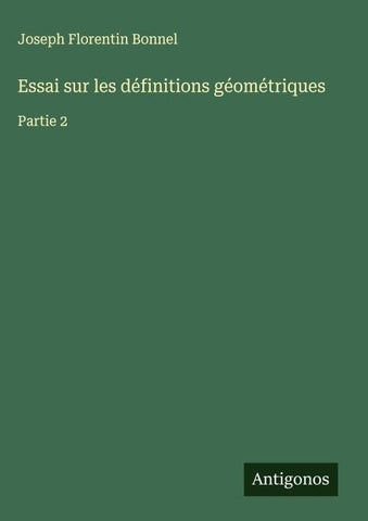 Essai sur les définitions géométriques