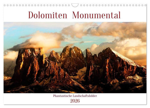Dolomiten Monumental (Wandkalender 2026 DIN A3 quer), CALVENDO Monatskalender