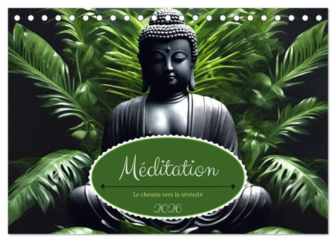Méditation Le chemin vers la sérénité (Calendrier de bureau 2026 DIN A5 vertical), CALVENDO calendrier mensuel