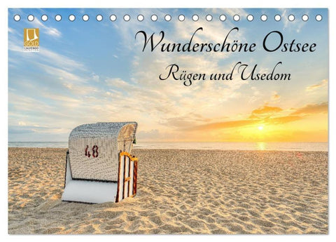 Wunderschöne Ostsee Rügen und Usedom (Tischkalender 2026 DIN A5 quer), CALVENDO Monatskalender