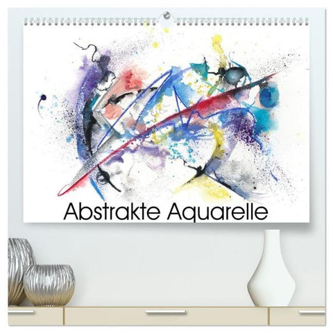 Abstrakte Aquarelle (hochwertiger Premium Wandkalender 2026 DIN A2 quer), Kunstdruck in Hochglanz