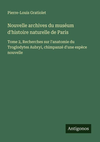 Nouvelle archives du muséum d'histoire naturelle de Paris